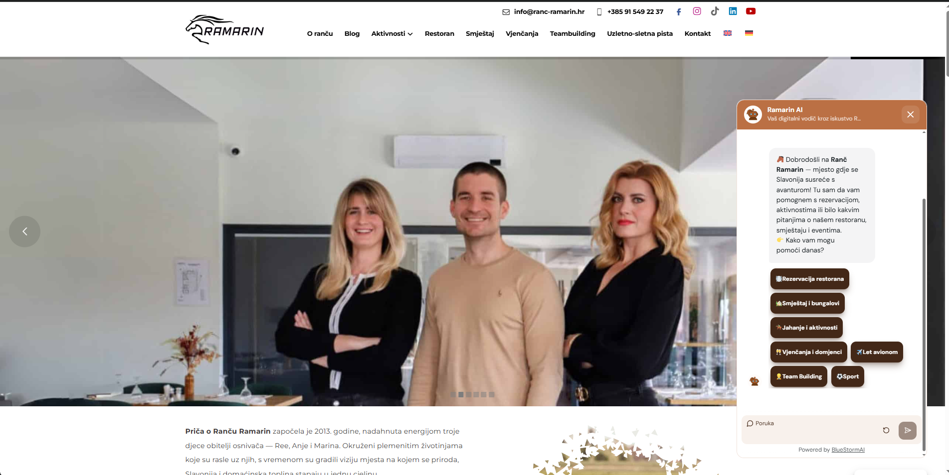 Ranč Ramarin Website